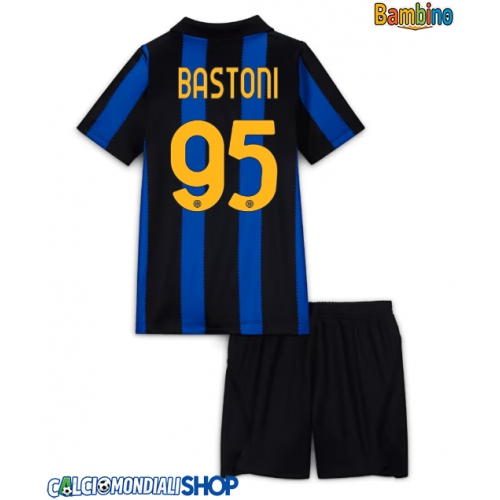 Maglie da calcio Inter Milan Alessandro Bastoni #95 Prima Maglia Bambino 2026-27 Manica Corta + Pantaloni corti)